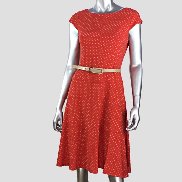 anne klein polka dot fit & flare dress